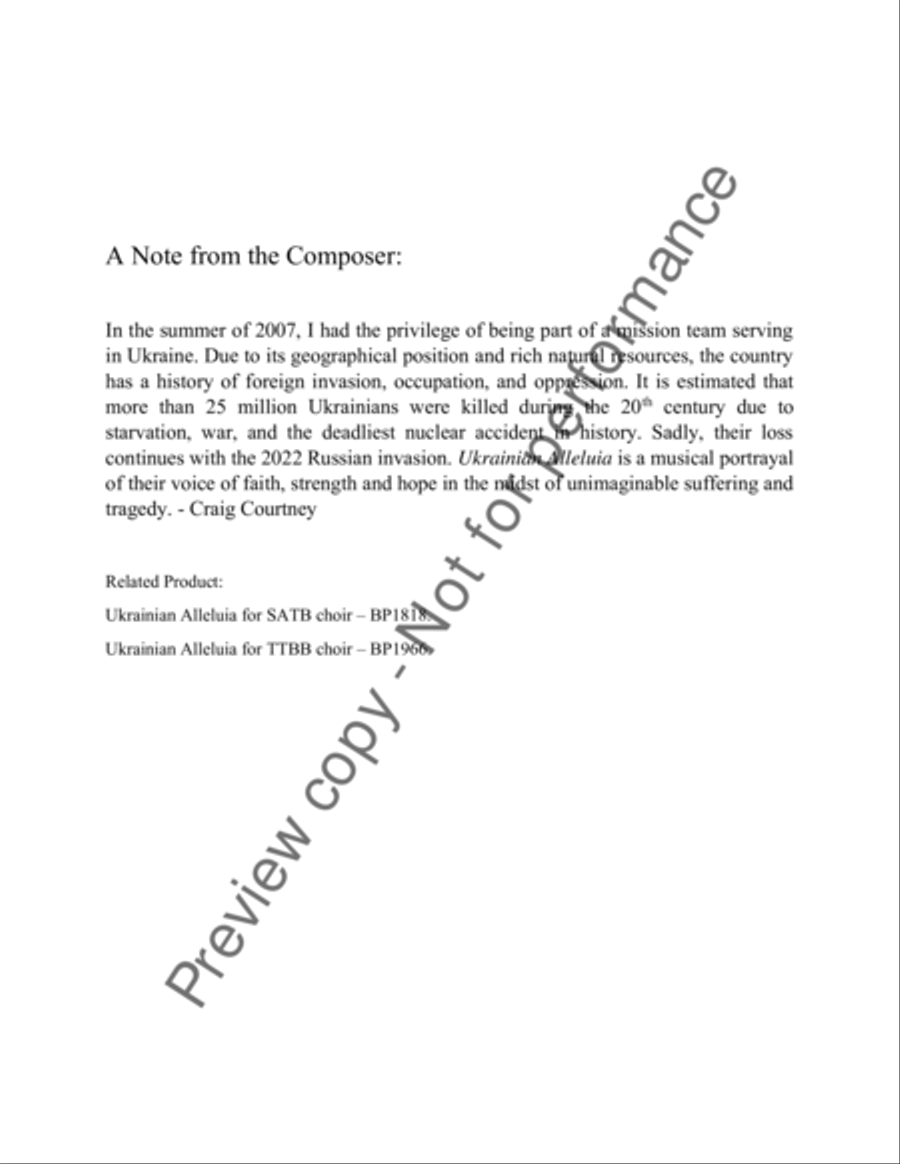 Ukrainian Alleluia - Piano Solo Piano Solo scores gallery preview page 3