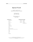 Speak, O Lord - Orchestral Score and Parts
