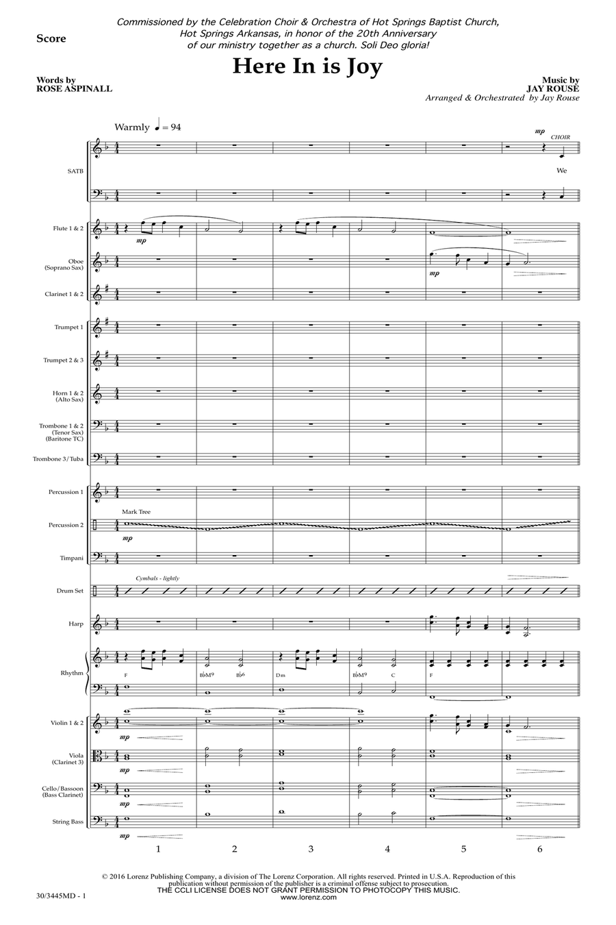 Here In is Joy - Orchestral Score and Parts Orchestra scores gallery preview page 3