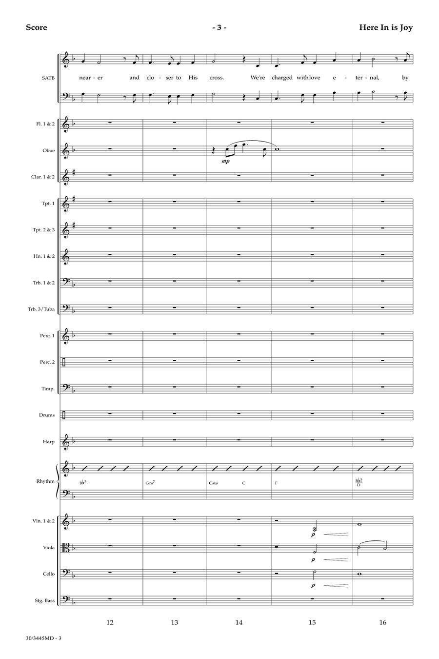 Here In is Joy - Orchestral Score and Parts Orchestra scores gallery preview page 5
