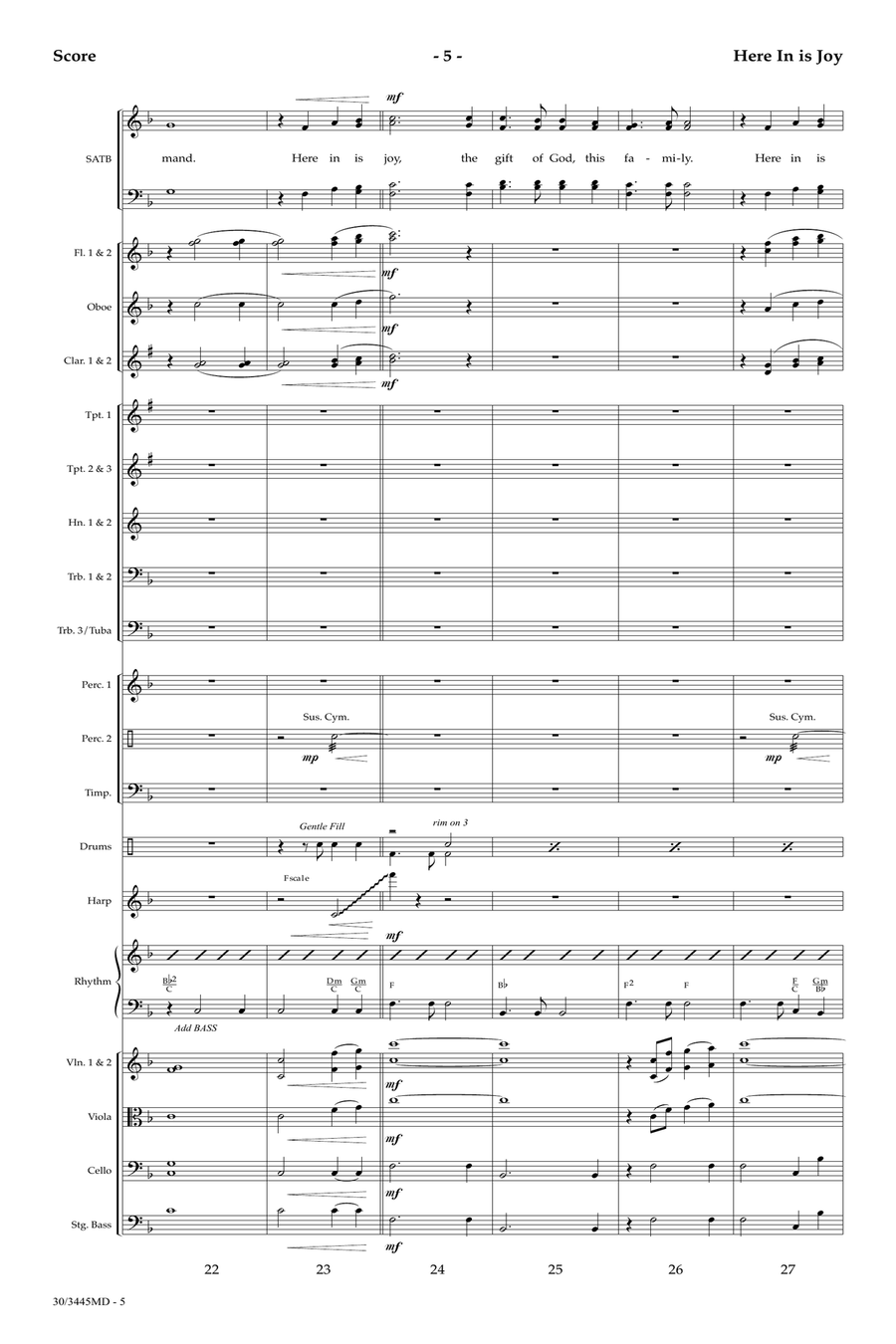 Here In is Joy - Orchestral Score and Parts Orchestra scores gallery preview page 7