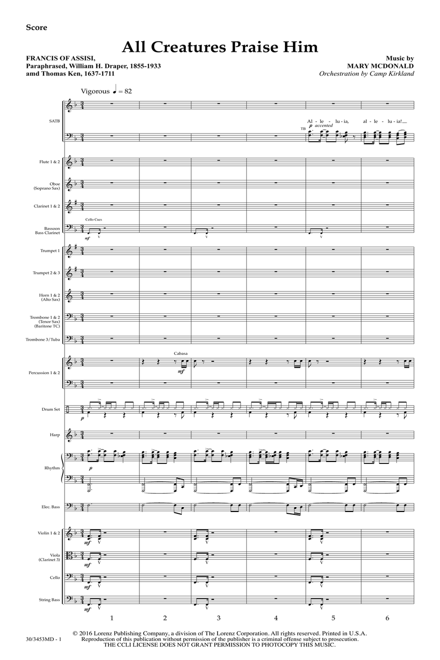 All Creatures Praise Him - Orchestral Score and Parts Orchestra scores gallery preview page 3
