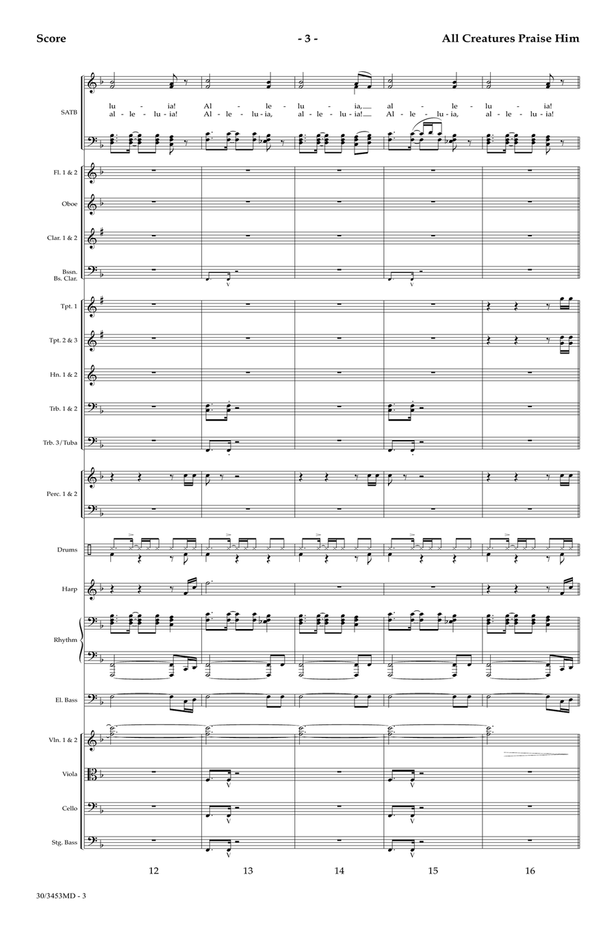 All Creatures Praise Him - Orchestral Score and Parts Orchestra scores gallery preview page 5