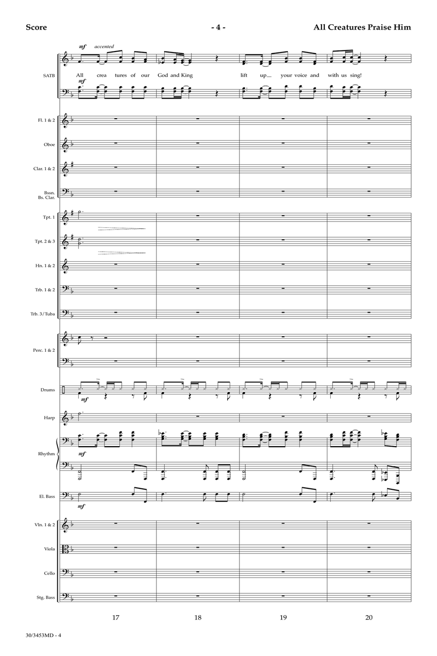 All Creatures Praise Him - Orchestral Score and Parts Orchestra scores gallery preview page 6