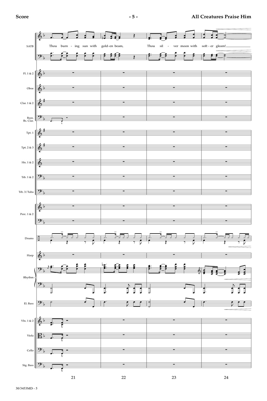 All Creatures Praise Him - Orchestral Score and Parts Orchestra scores gallery preview page 7