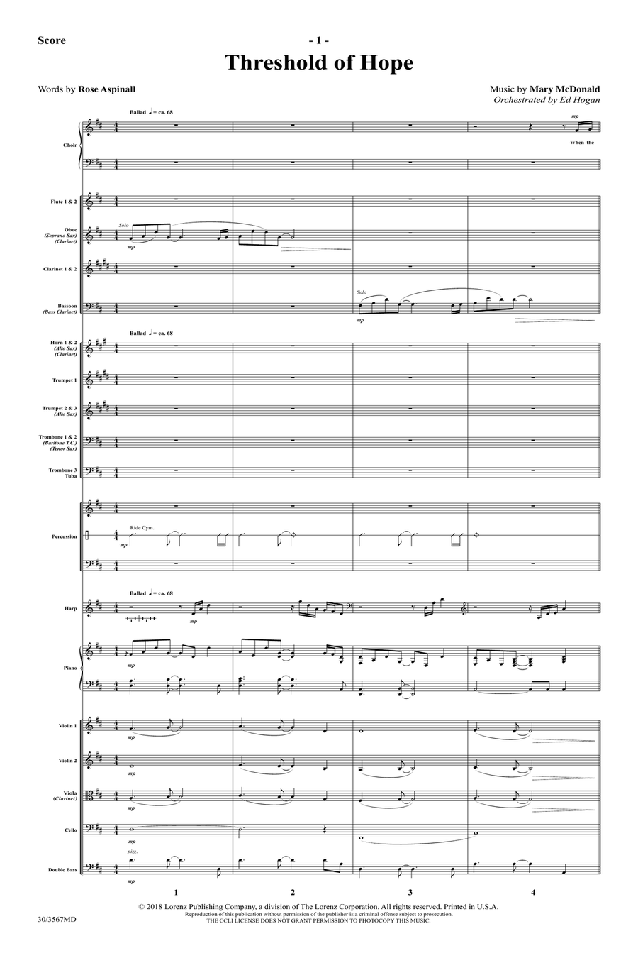 Threshold of Hope - Orchestral Score and Parts Full Orchestra scores gallery preview page 3