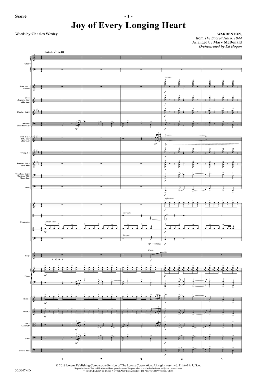 Joy of Every Longing Heart - Orchestral Score and Parts Full Orchestra scores gallery preview page 3