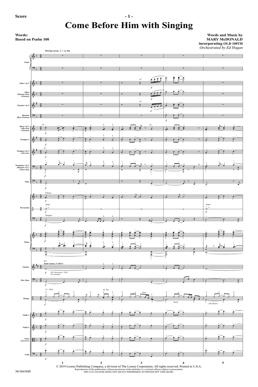 Come Before Him with Singing - Orchestral Score and Parts Full Orchestra scores gallery preview page 3