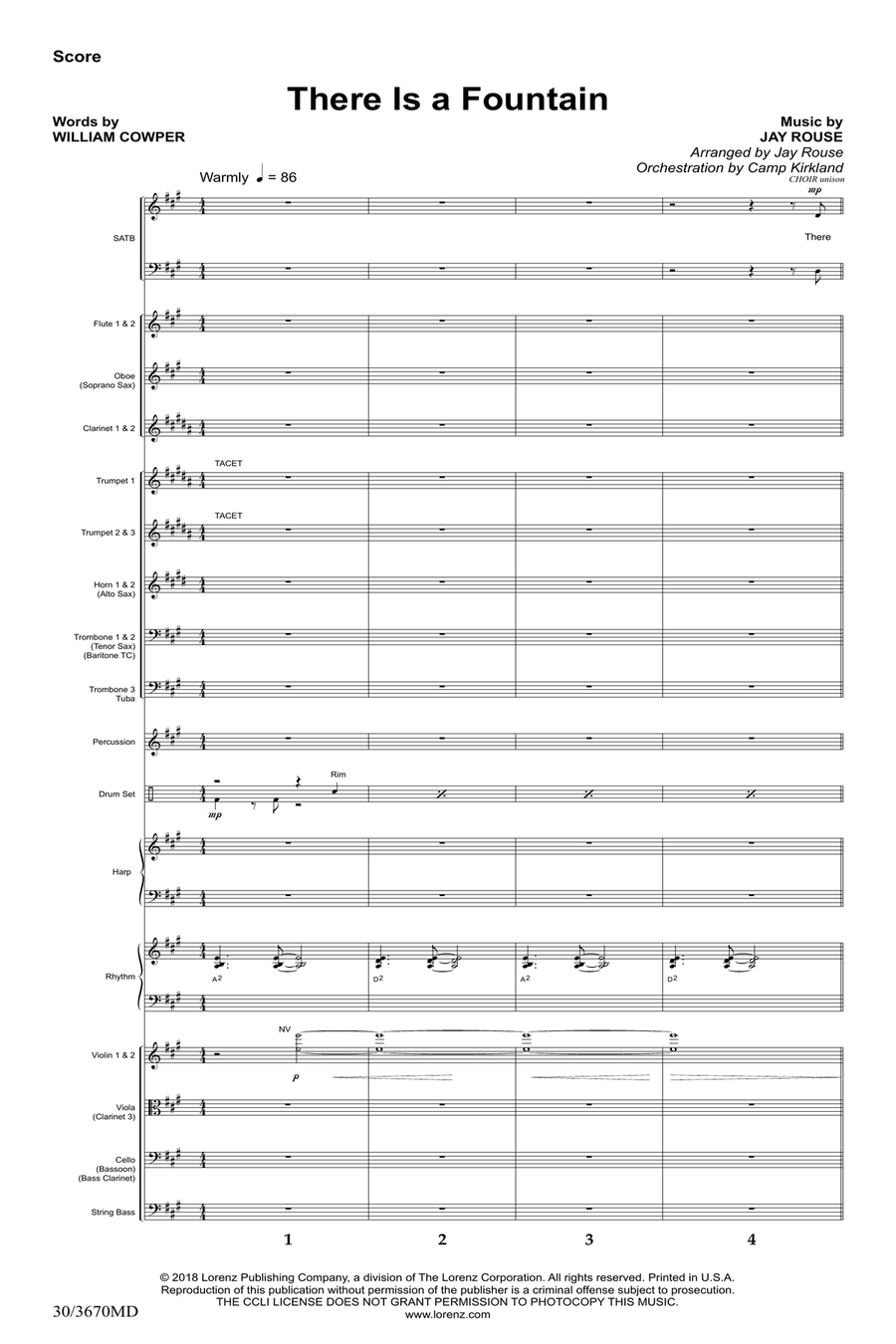 There Is a Fountain - Orchestral Score and Parts Full Orchestra scores gallery preview page 3