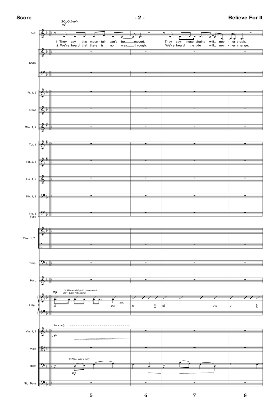 Believe For It - Downloadable Orchestral Score and Parts Full Orchestra scores gallery preview page 3