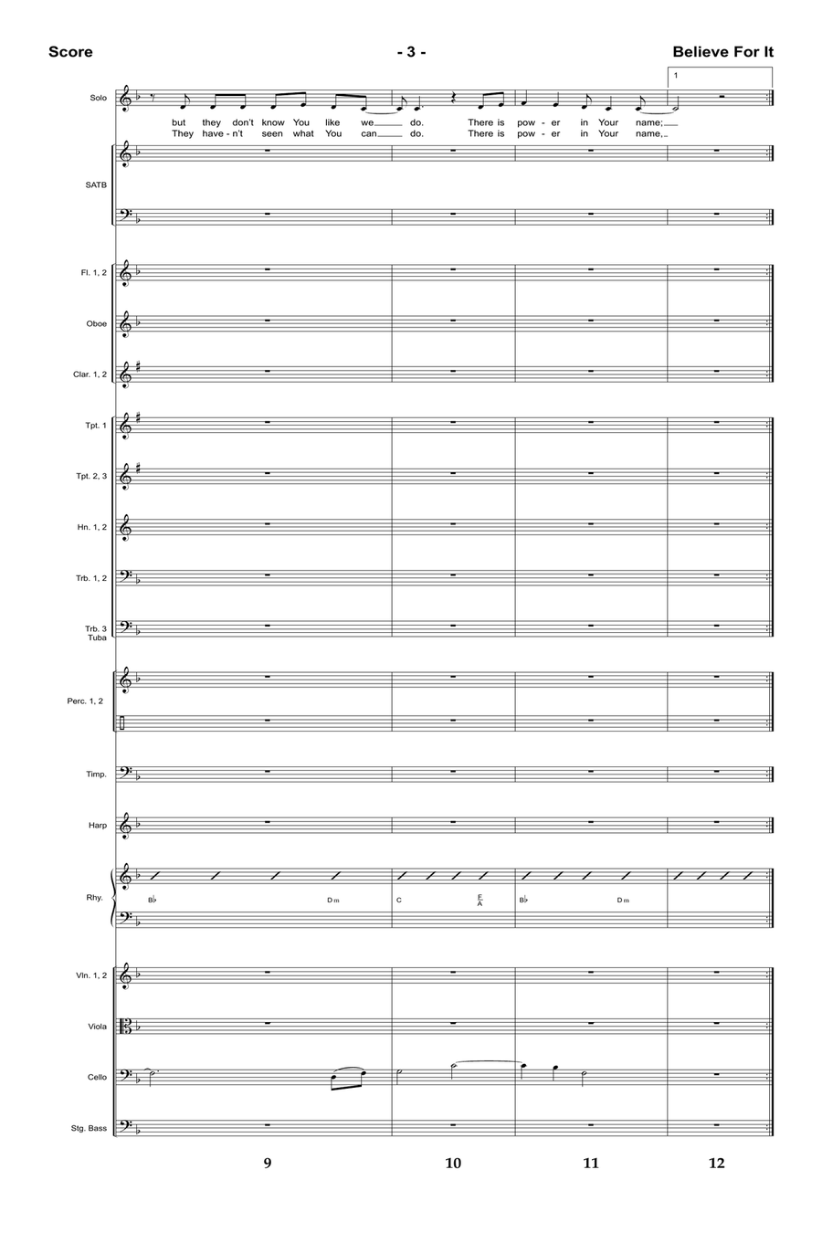 Believe For It - Downloadable Orchestral Score and Parts Full Orchestra scores gallery preview page 4
