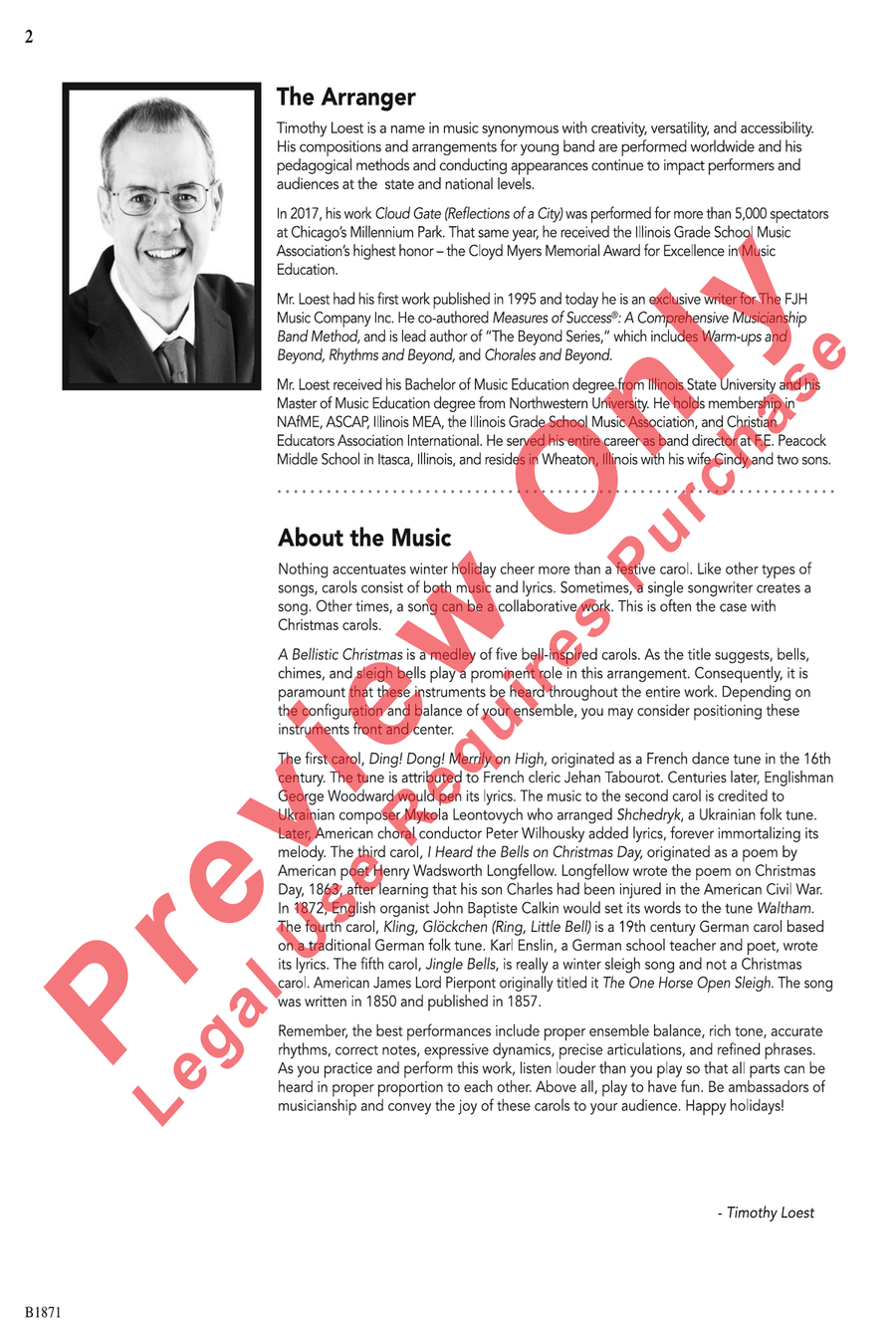 A Bellistic Christmas A Bellistic Christmas Concert Band scores gallery preview page 2