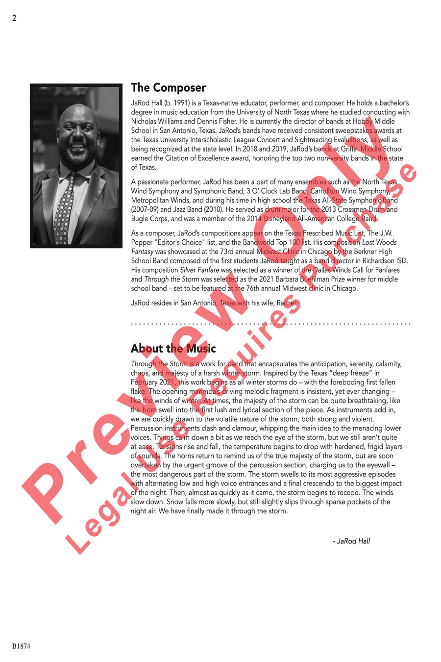 Through the Storm Through the Storm Concert Band scores gallery preview page 2