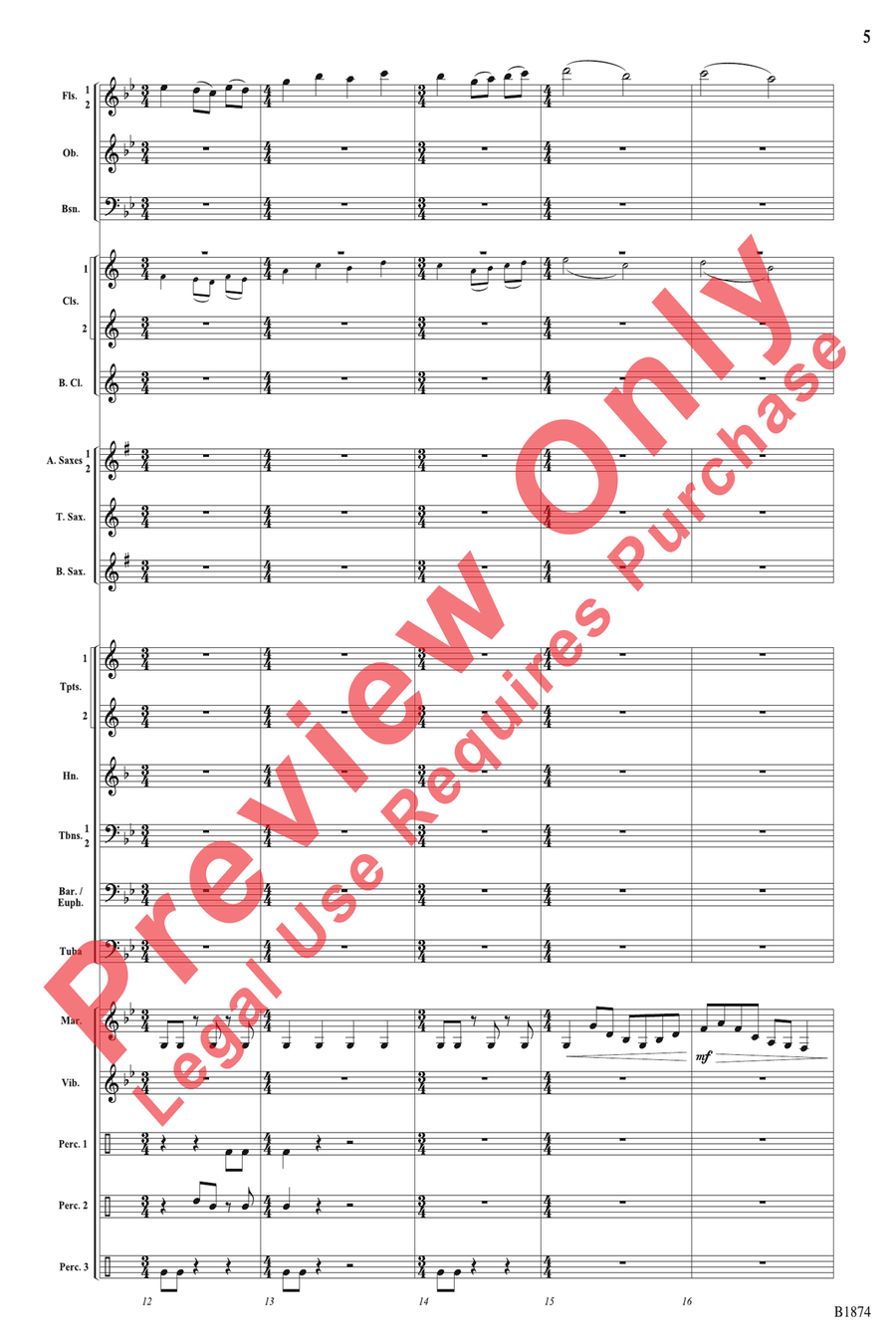 Through the Storm Through the Storm Concert Band scores gallery preview page 5