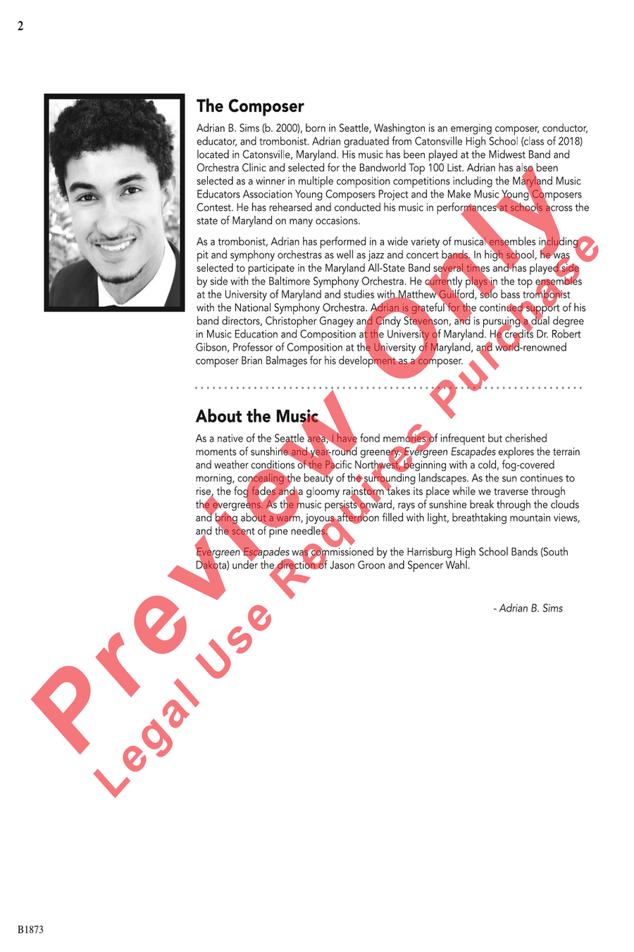 Evergreen Escapades Evergreen Escapades Concert Band scores gallery preview page 2