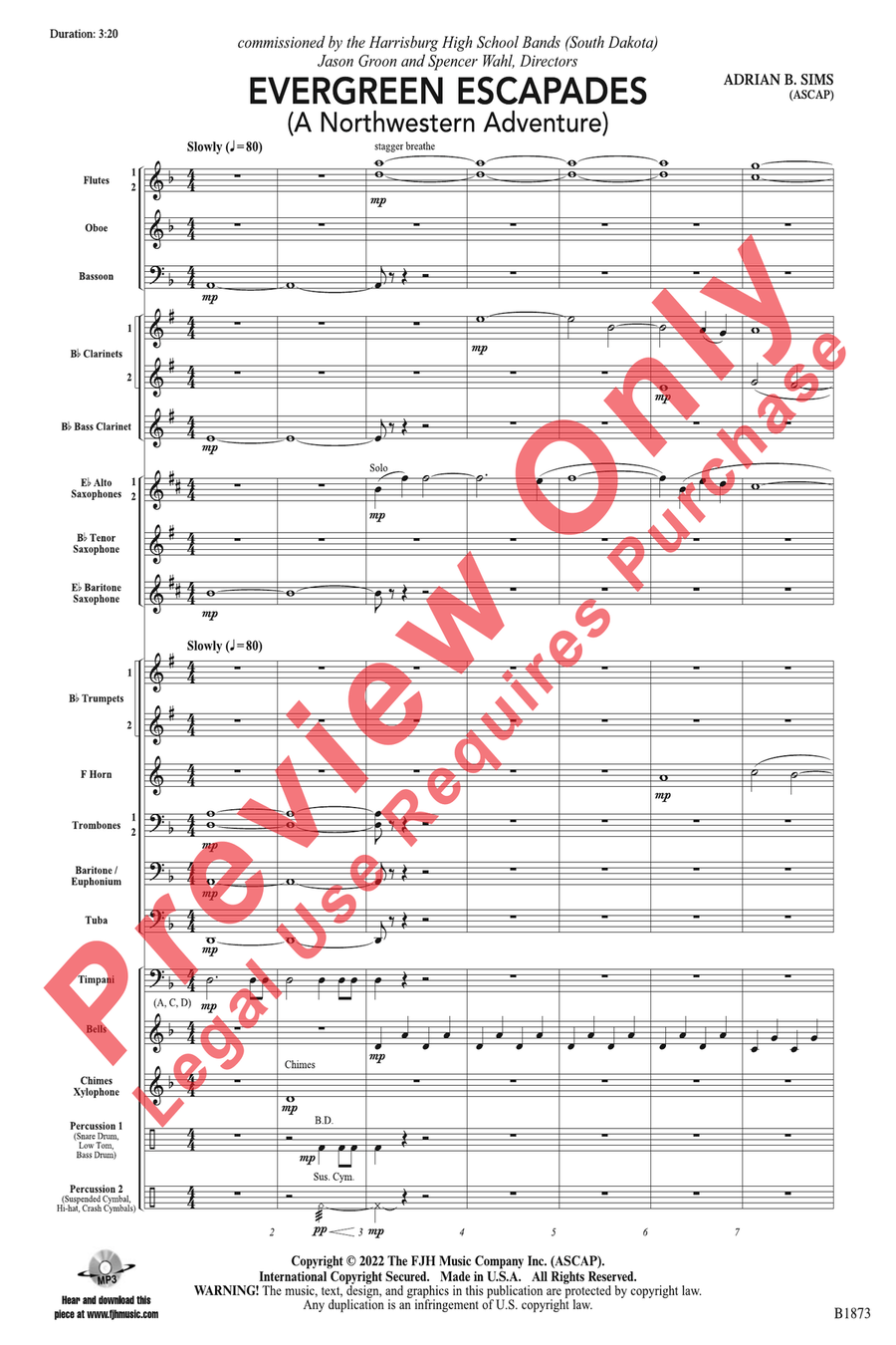 Evergreen Escapades Evergreen Escapades Concert Band scores gallery preview page 3