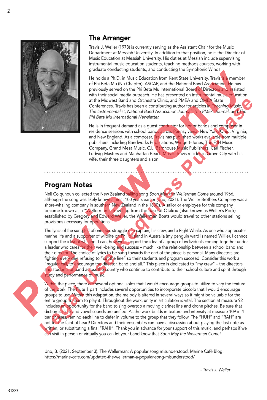 The Wellerman Come The Wellerman Come Concert Band scores gallery preview page 2