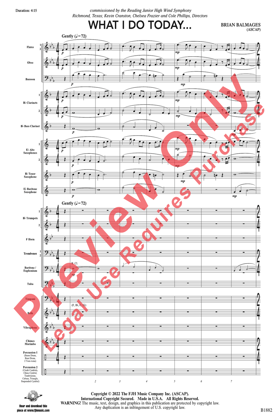 What I Do Today... Concert Band scores gallery preview page 3