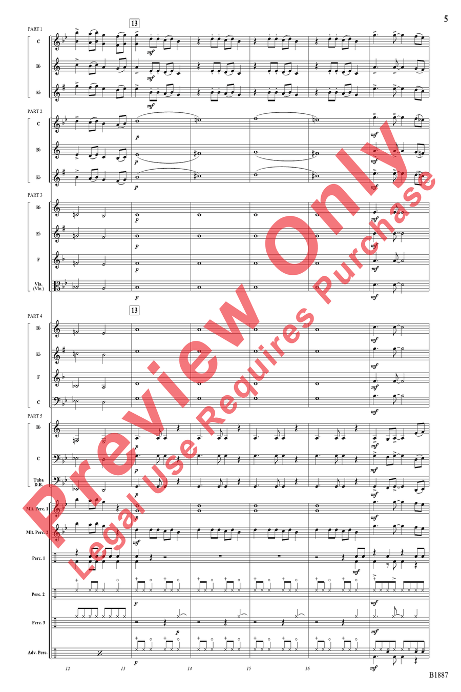 Bell Carol Rock Bell Carol Rock Concert Band scores gallery preview page 5