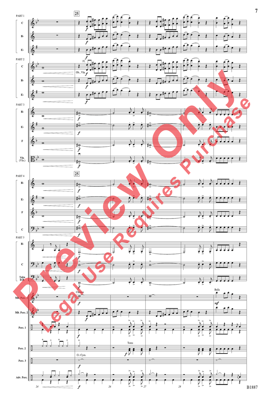 Bell Carol Rock Bell Carol Rock Concert Band scores gallery preview page 7