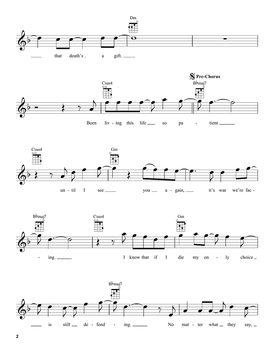 Nothing Is Lost (You Give Me Strength) (from Avatar: The Way Of Water) Ukulele scores gallery preview page 2