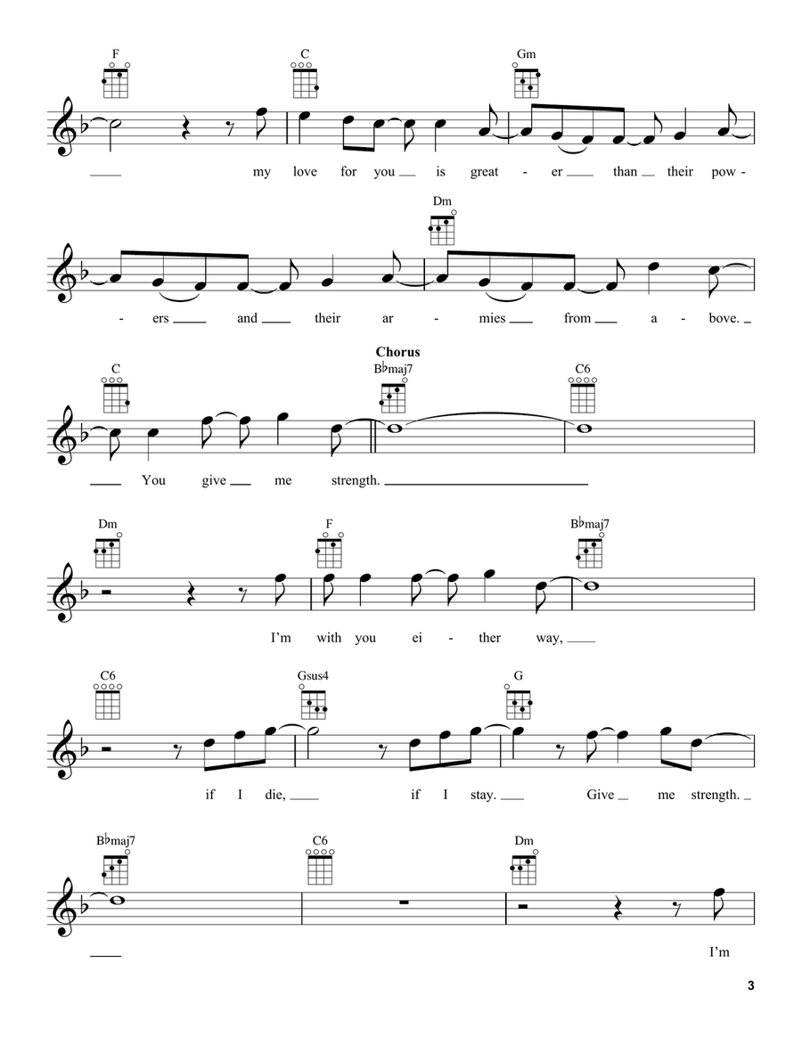 Nothing Is Lost (You Give Me Strength) (from Avatar: The Way Of Water) Ukulele scores gallery preview page 3