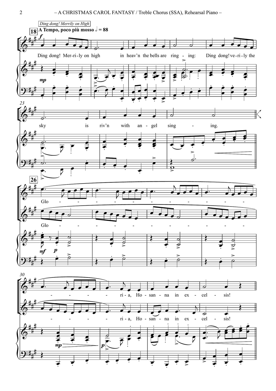 A Christmas Carol Fantasy (SSA) SSA scores gallery preview page 2