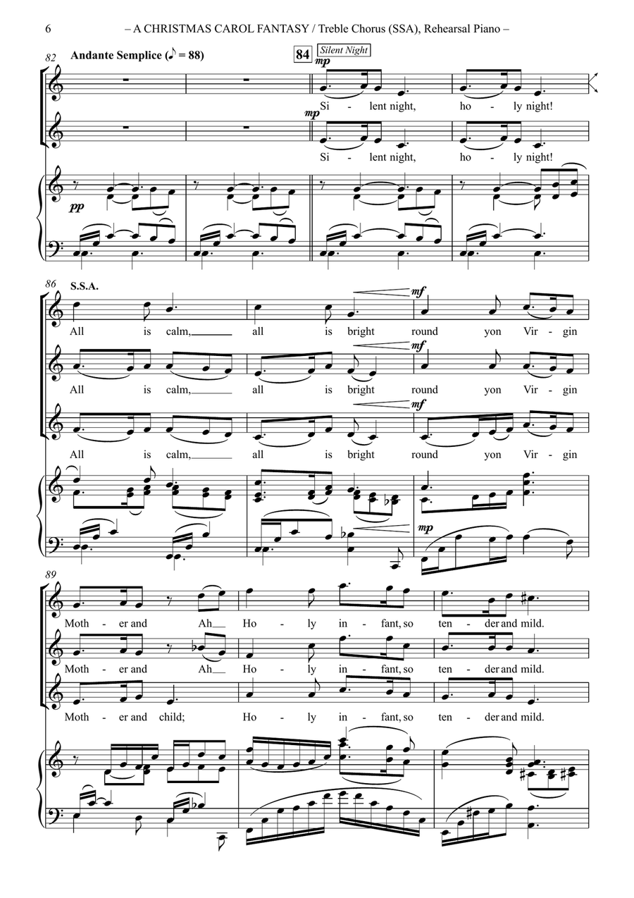 A Christmas Carol Fantasy (SSA) SSA scores gallery preview page 6