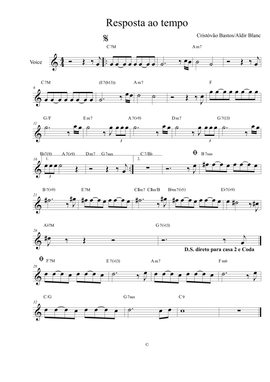 Resposta ao Tempo Piano scores gallery preview page 1