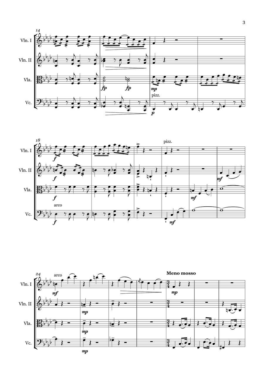 Hungarian Dance Hungarian Dance String Quartet scores gallery preview page 3