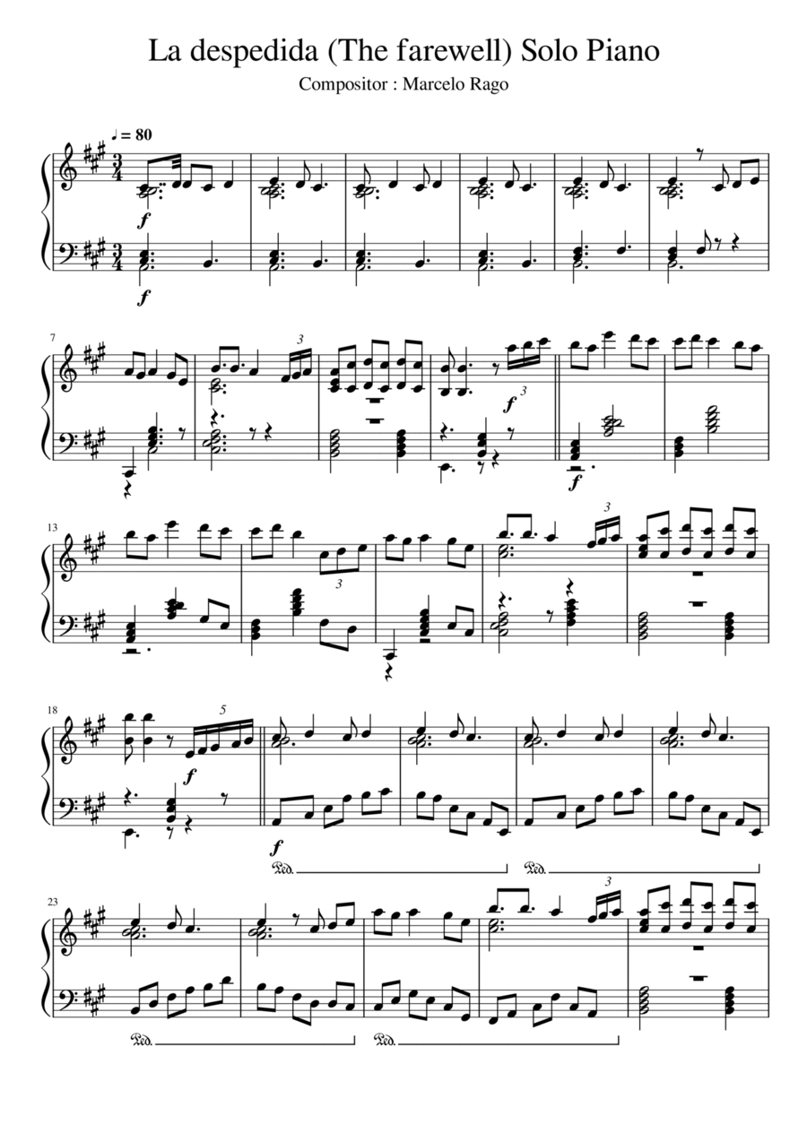 La despedida Piano Solo scores gallery preview page 1