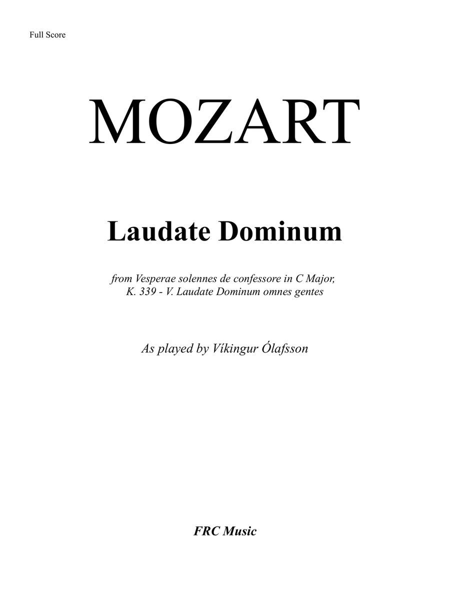 Vesperae solennes de confessore, K. 339: V. Laudate Dominum (As played by Víkingur Ólafsson) Piano Solo scores gallery preview page 2