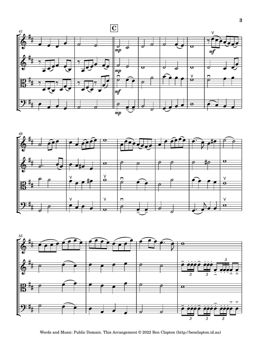 Abide with Me String Quartet scores gallery preview page 3