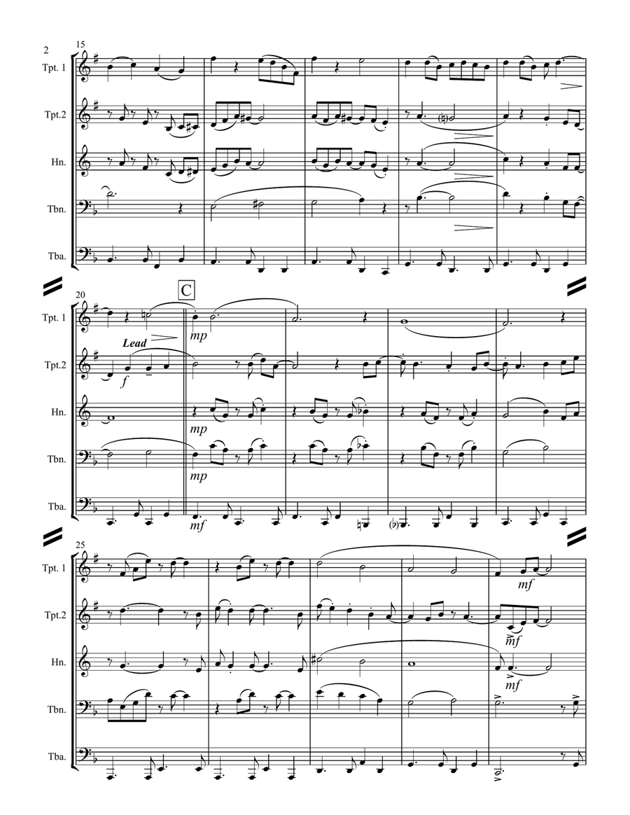 Raindrops Keep Fallin' On My Head Brass Ensemble scores gallery preview page 3