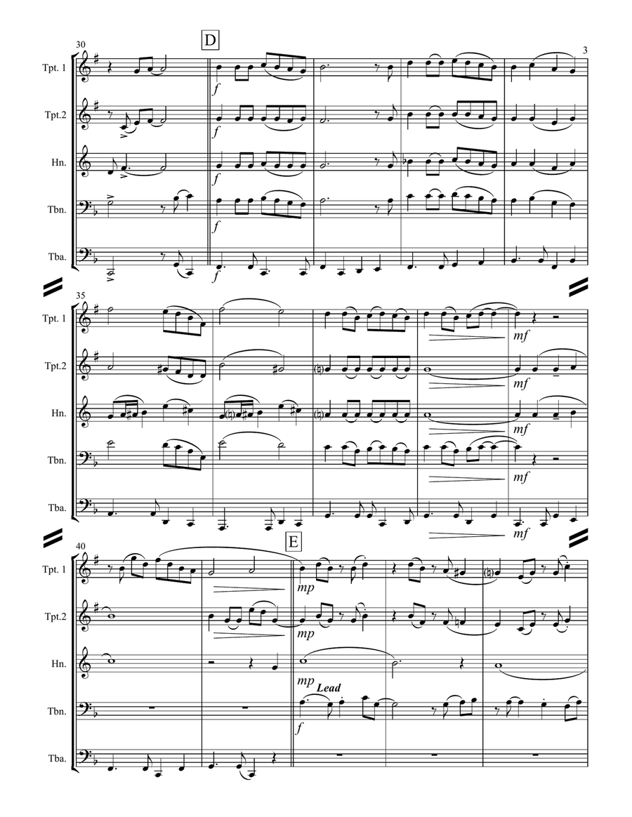 Raindrops Keep Fallin' On My Head Brass Ensemble scores gallery preview page 4