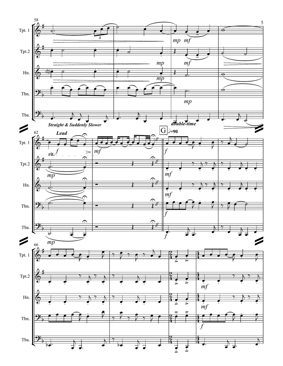 Raindrops Keep Fallin' On My Head Brass Ensemble scores gallery preview page 6