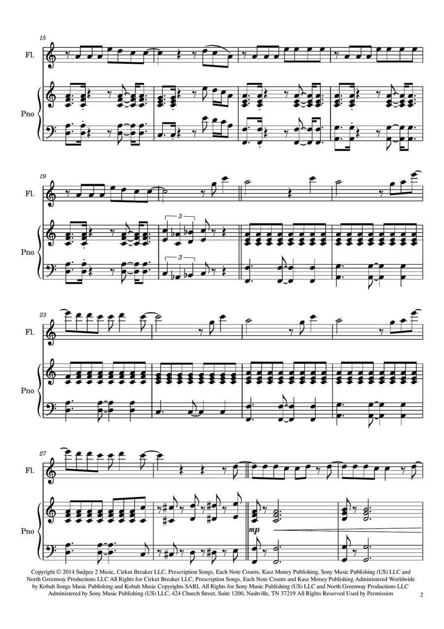 Sugar Sugar Flute Solo scores gallery preview page 2
