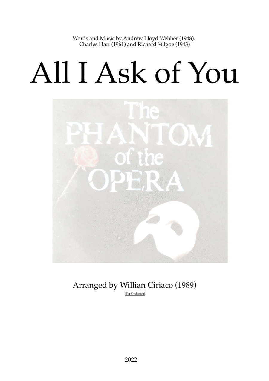 All I Ask Of You Full Orchestra scores gallery preview page 1