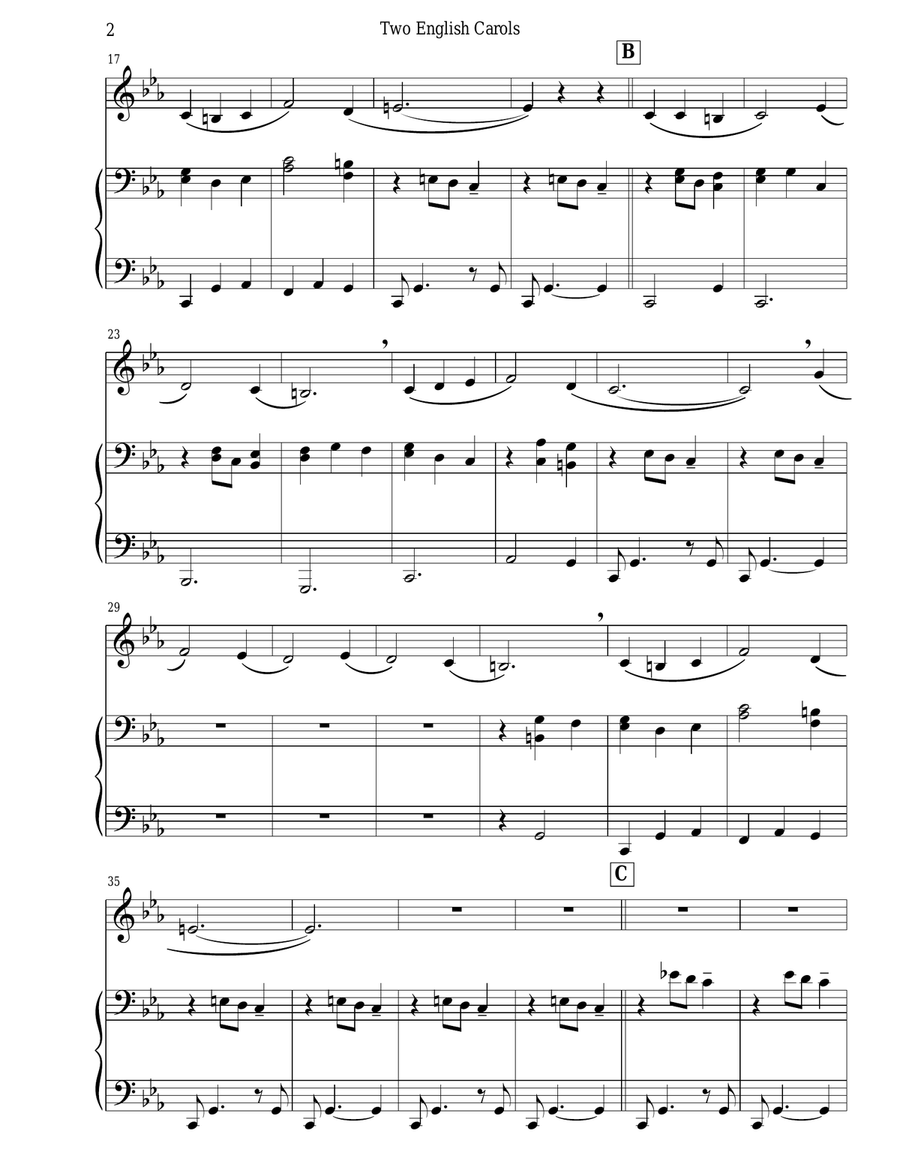 Two English Carols (Coventry Carol; What Child Is This?) Tenor Saxophone scores gallery preview page 4