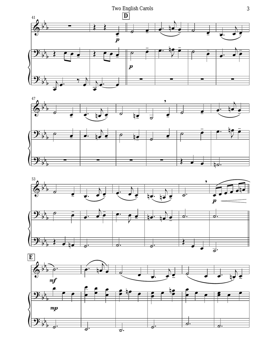 Two English Carols (Coventry Carol; What Child Is This?) Tenor Saxophone scores gallery preview page 5