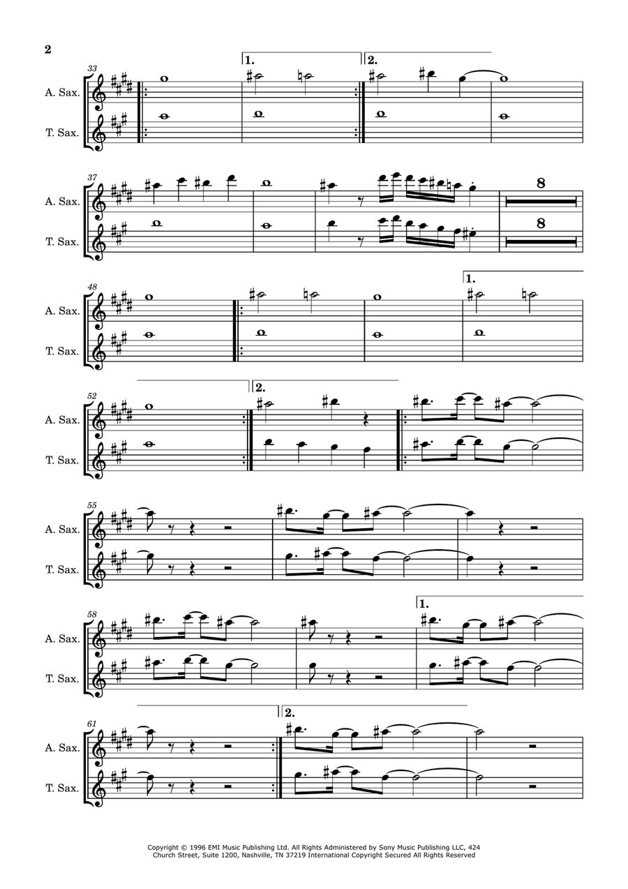 Cosmic Girl Cosmic Girl Tenor Saxophone scores gallery preview page 2