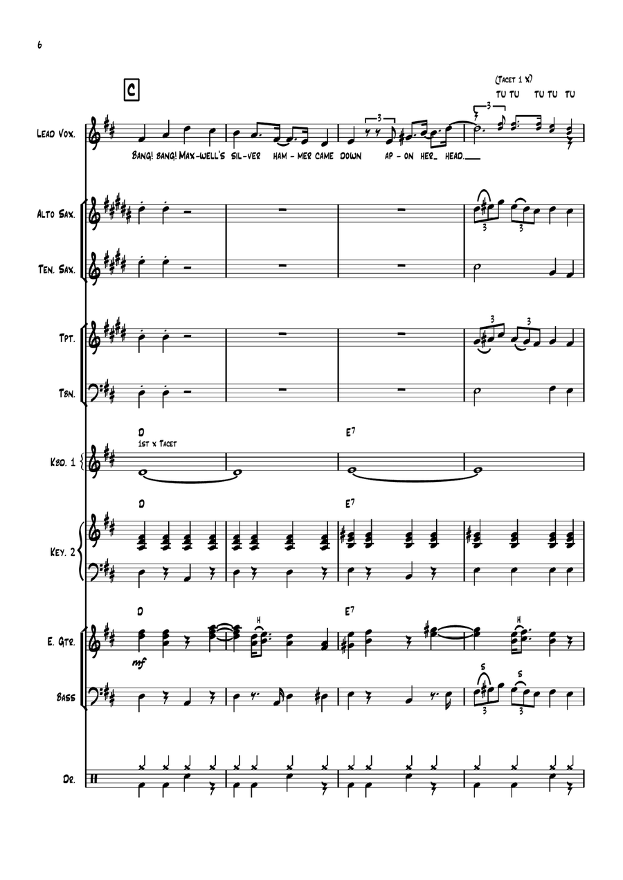 Maxwell's Silver Hammer Large Ensemble scores gallery preview page 6