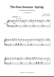 Vivaldi, Spring (The Four Seasons) | Db Major — Easy Piano