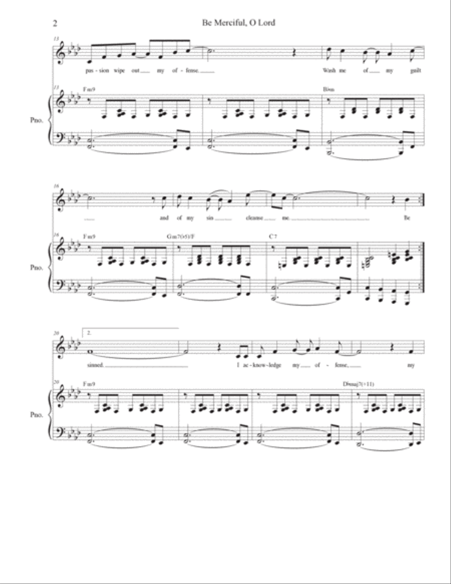 Psalms for Ash Wednesday through Lent (Vocal solo) (Year A) Voice Solo scores gallery preview page 2
