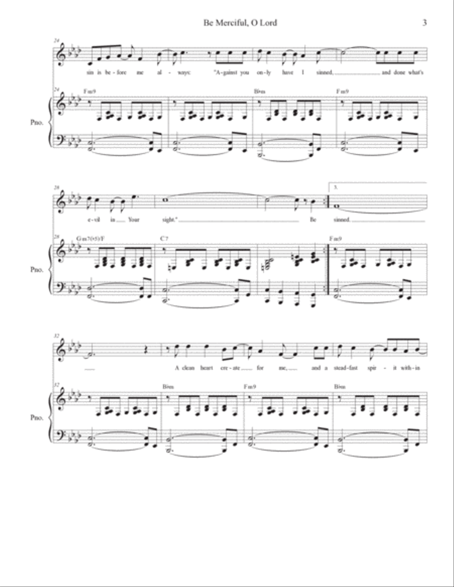Psalms for Ash Wednesday through Lent (Vocal solo) (Year A) Voice Solo scores gallery preview page 3
