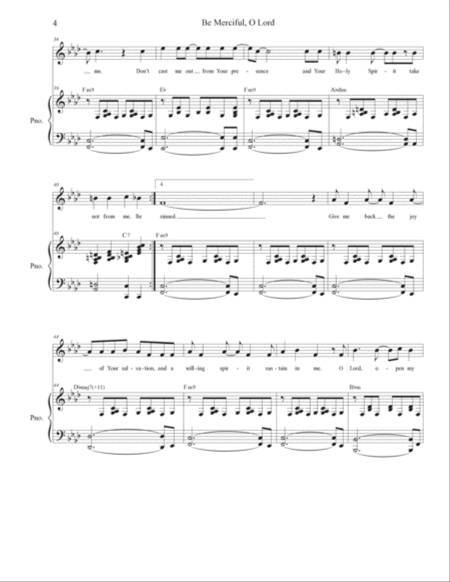Psalms for Ash Wednesday through Lent (Vocal solo) (Year A) Voice Solo scores gallery preview page 4