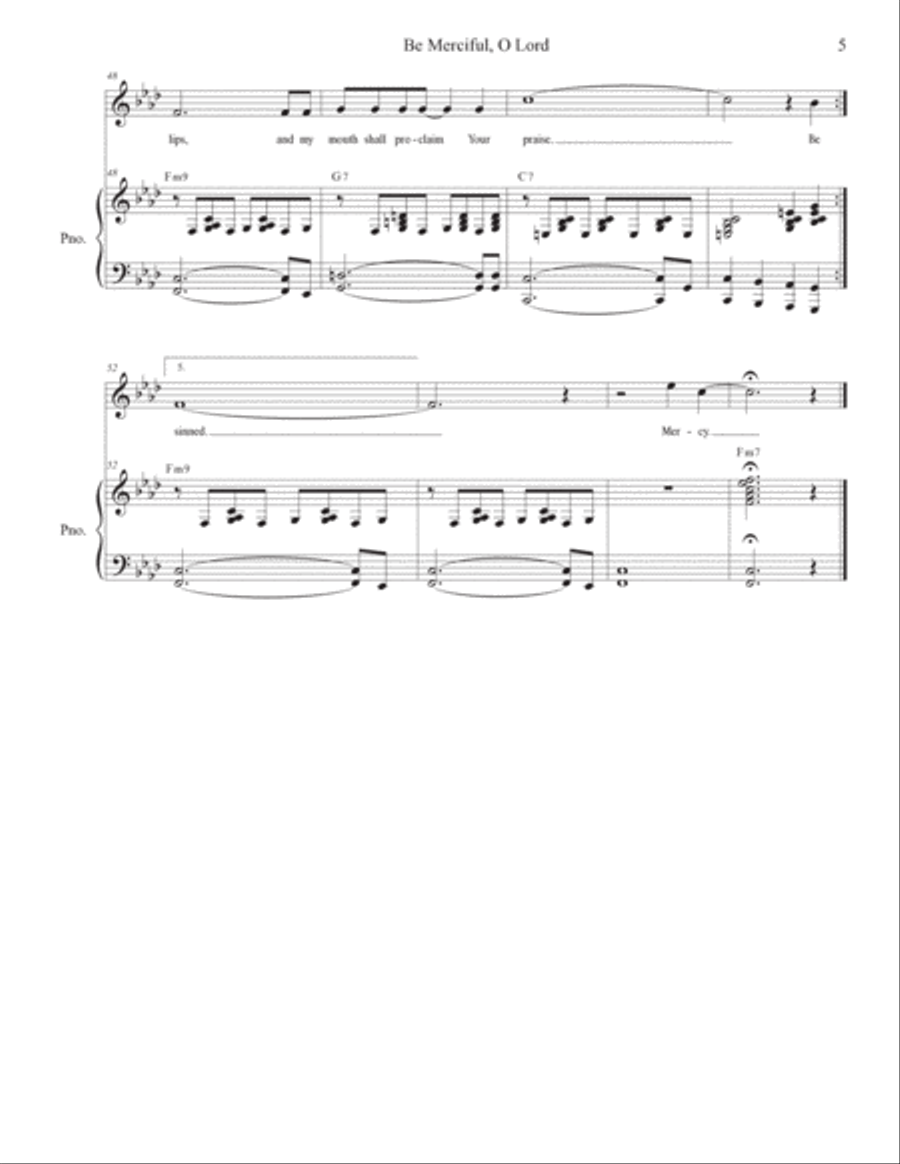 Psalms for Ash Wednesday through Lent (Vocal solo) (Year A) Voice Solo scores gallery preview page 5