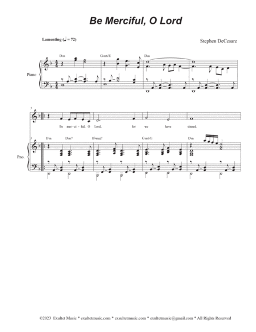 Psalms for Ash Wednesday through Lent (Vocal solo) (Year A) Voice Solo scores gallery preview page 6