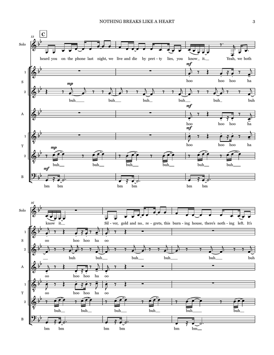 Nothing Breaks Like A Heart Choir scores gallery preview page 3