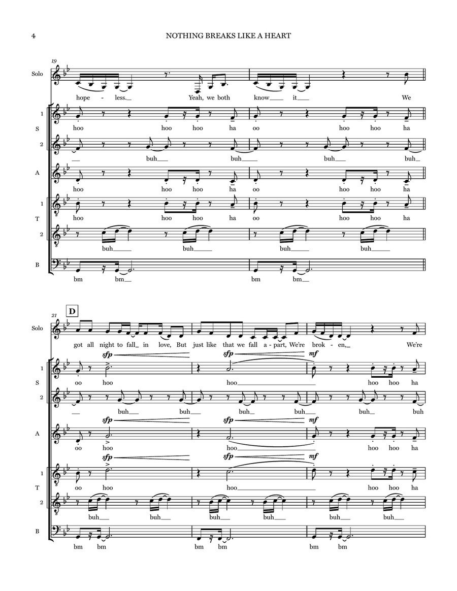 Nothing Breaks Like A Heart Choir scores gallery preview page 4